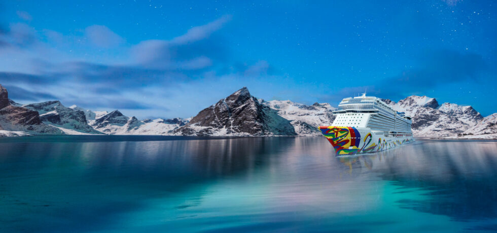 Norwegian Encore dusk and Milky Way stars